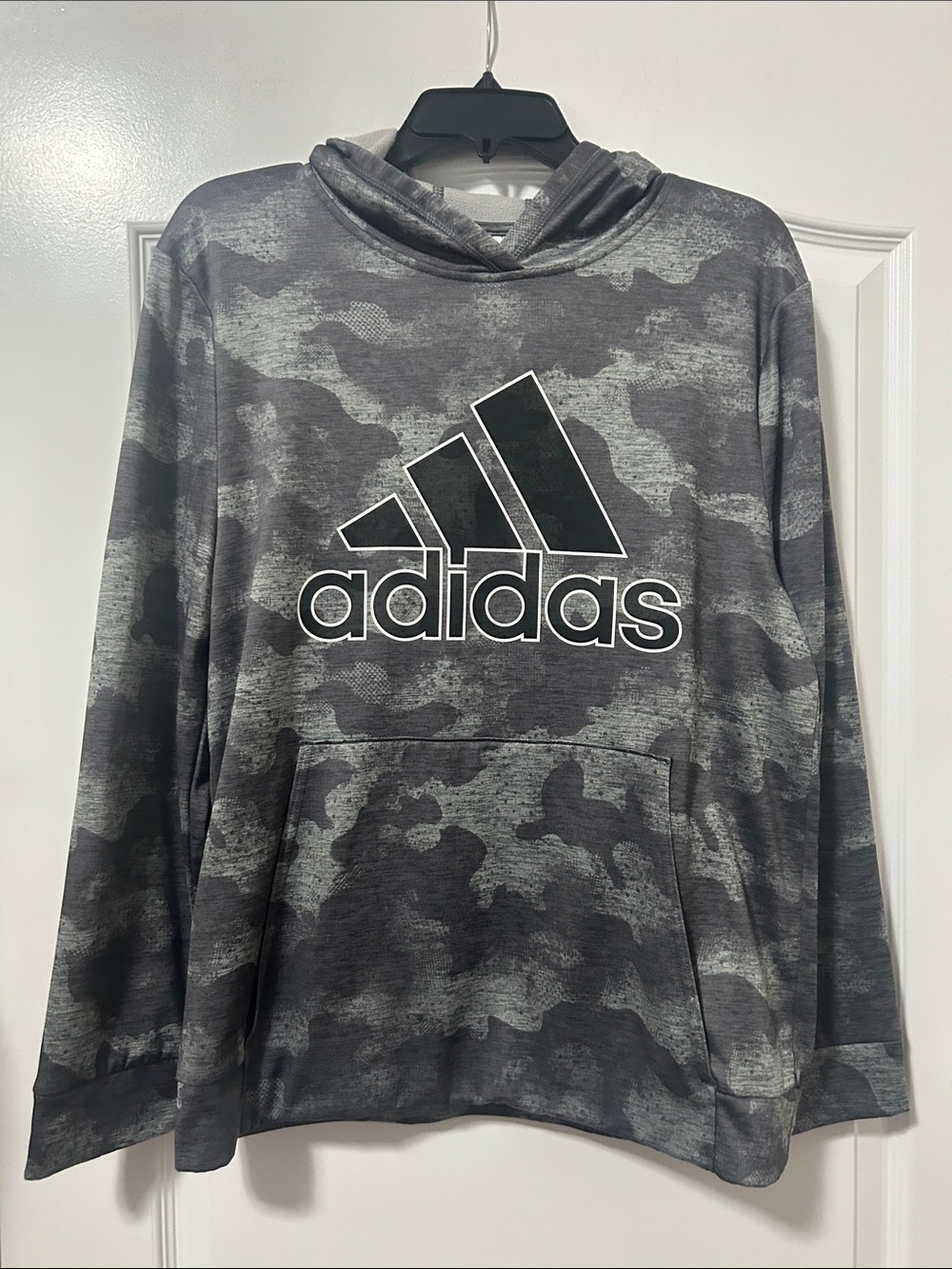 adidas Gray Camo Logo Hoodie